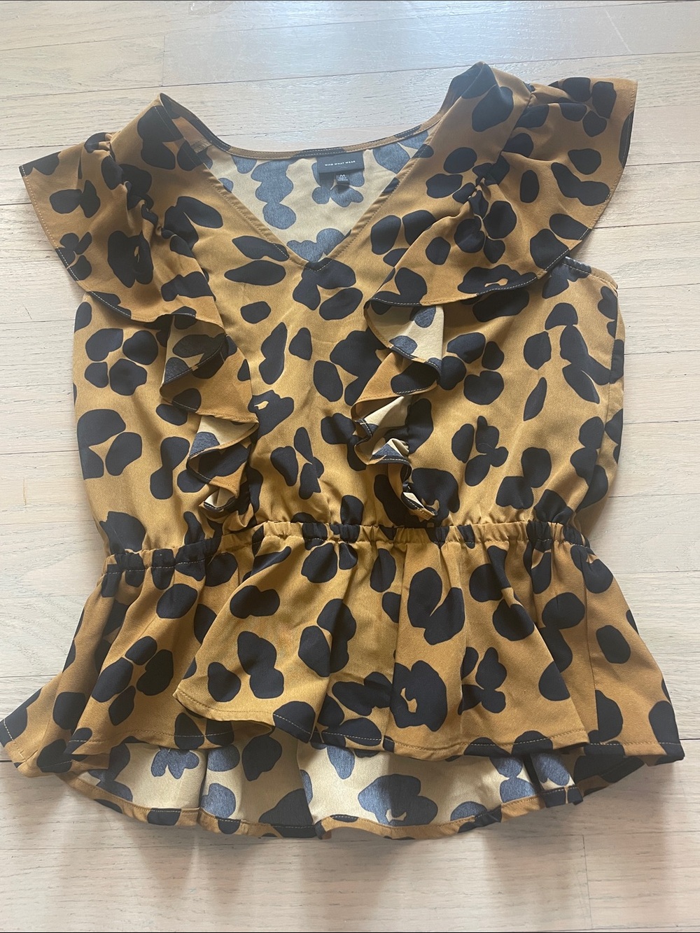 Who What Wear Girls' Mustard and Black Ruffle Peplum Camisole